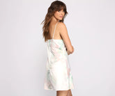 A Splash Of This Tie-Dye Satin Mini Dress